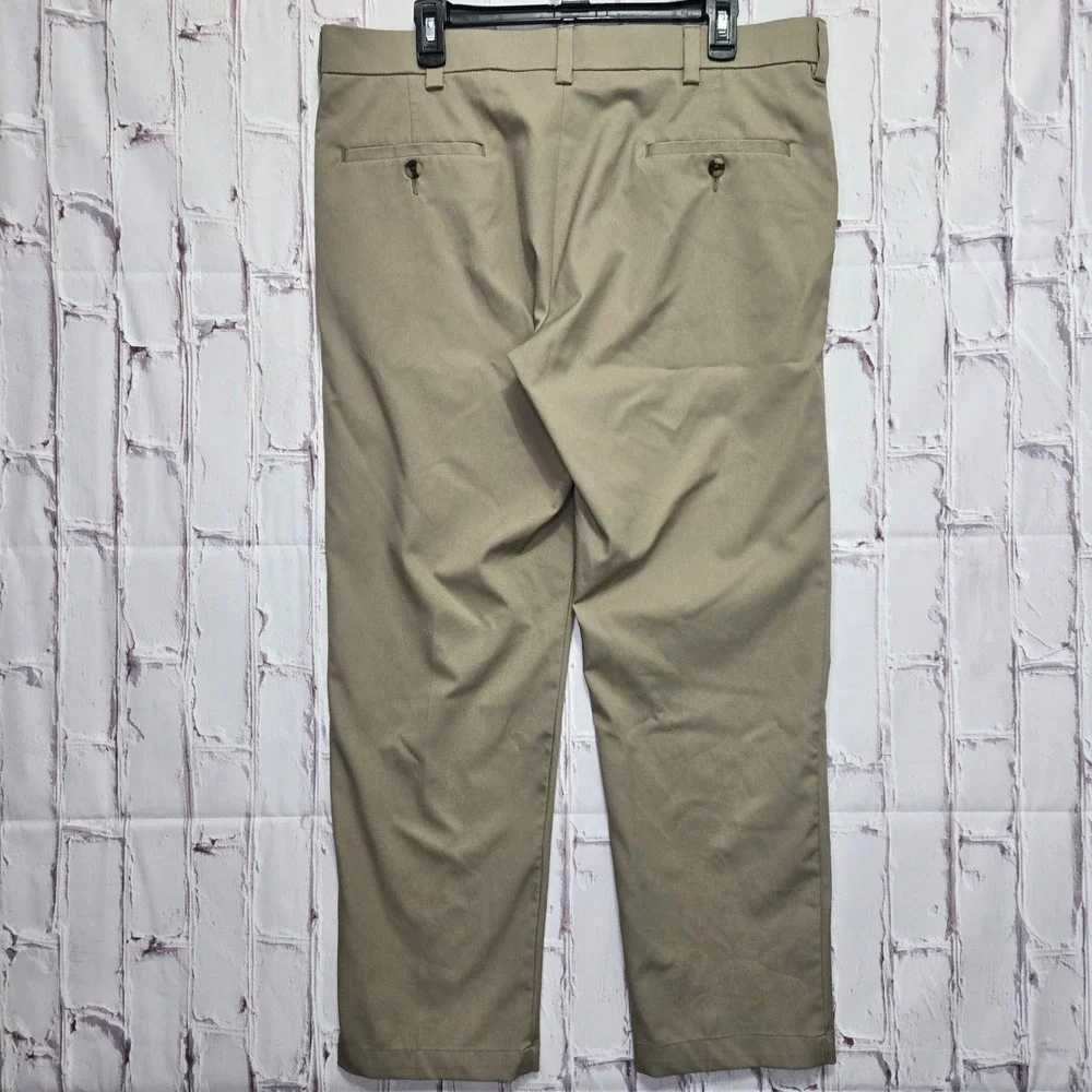 Haggar Pants Khaki Cool Right Performance Flex Straight Fit Dress Golf Men 38x29